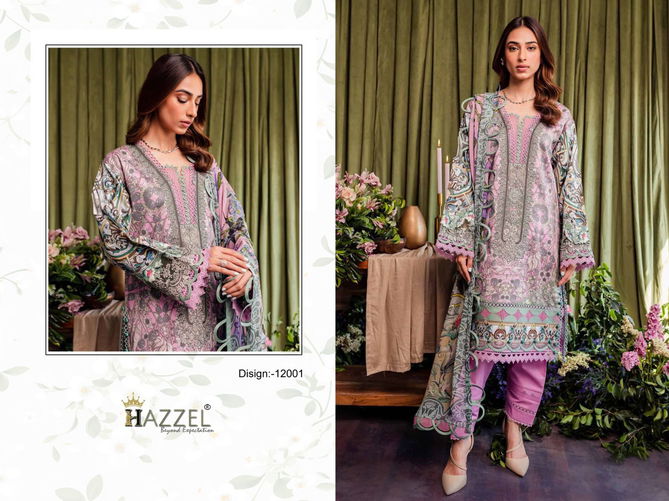 Queens Court Vol 12 By Hazzel Cotton Dupatta Embroidery Pakistani Suits Wholesale Online
